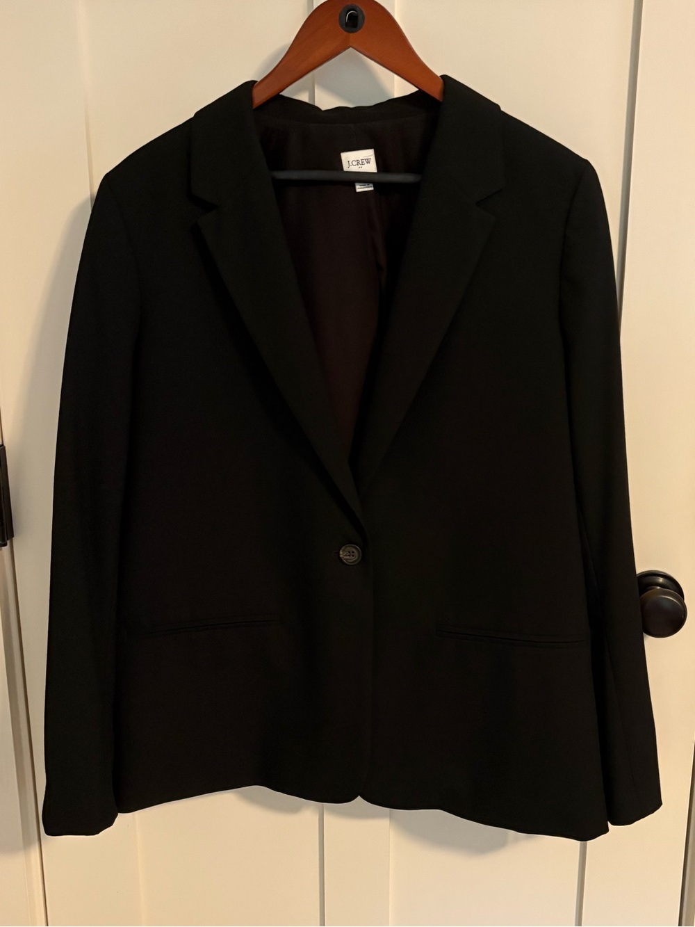 J. Crew Factory Black Single-Button Notch-Lapel Blazer